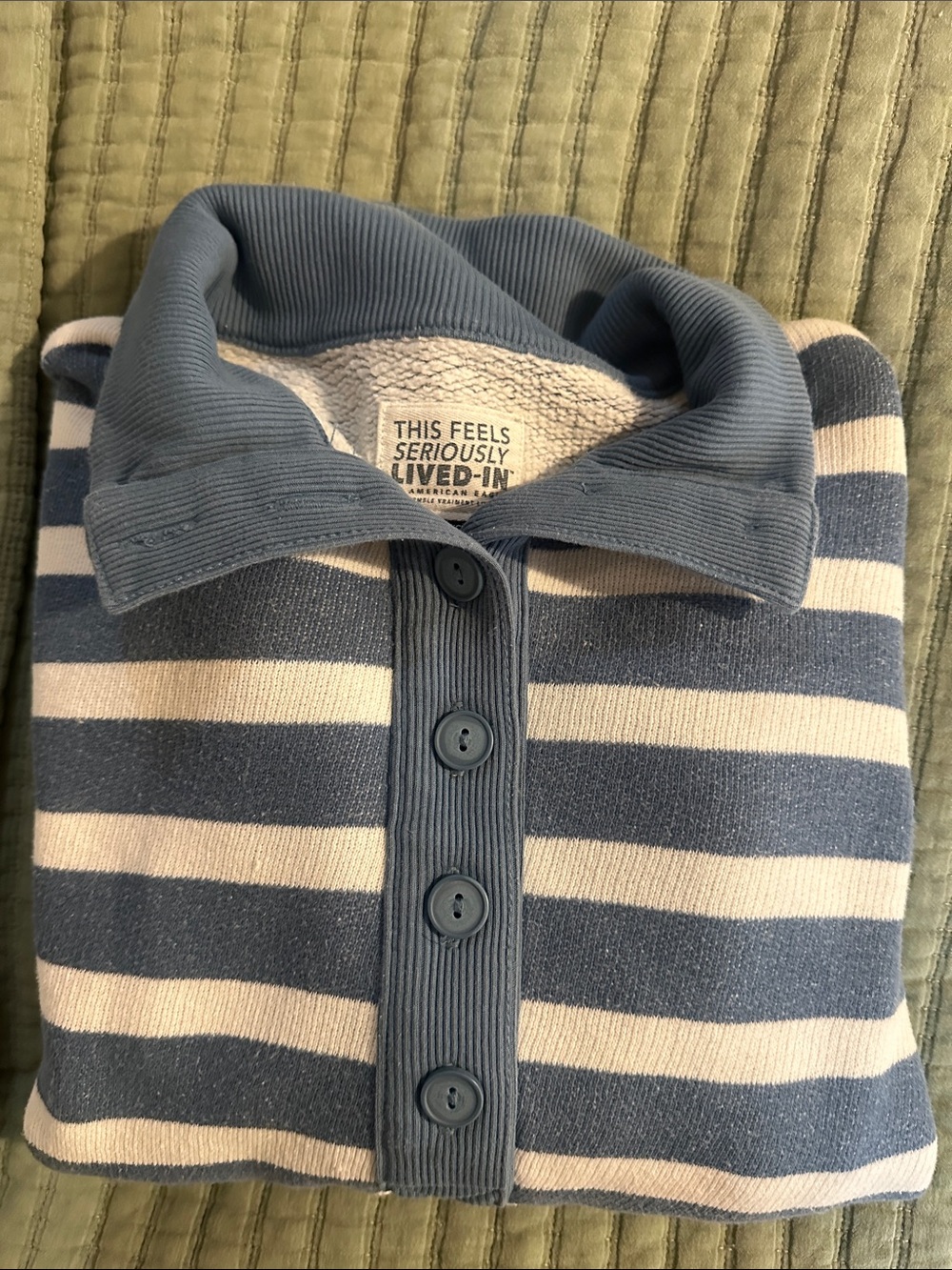 American Eagle striped sweater button-down